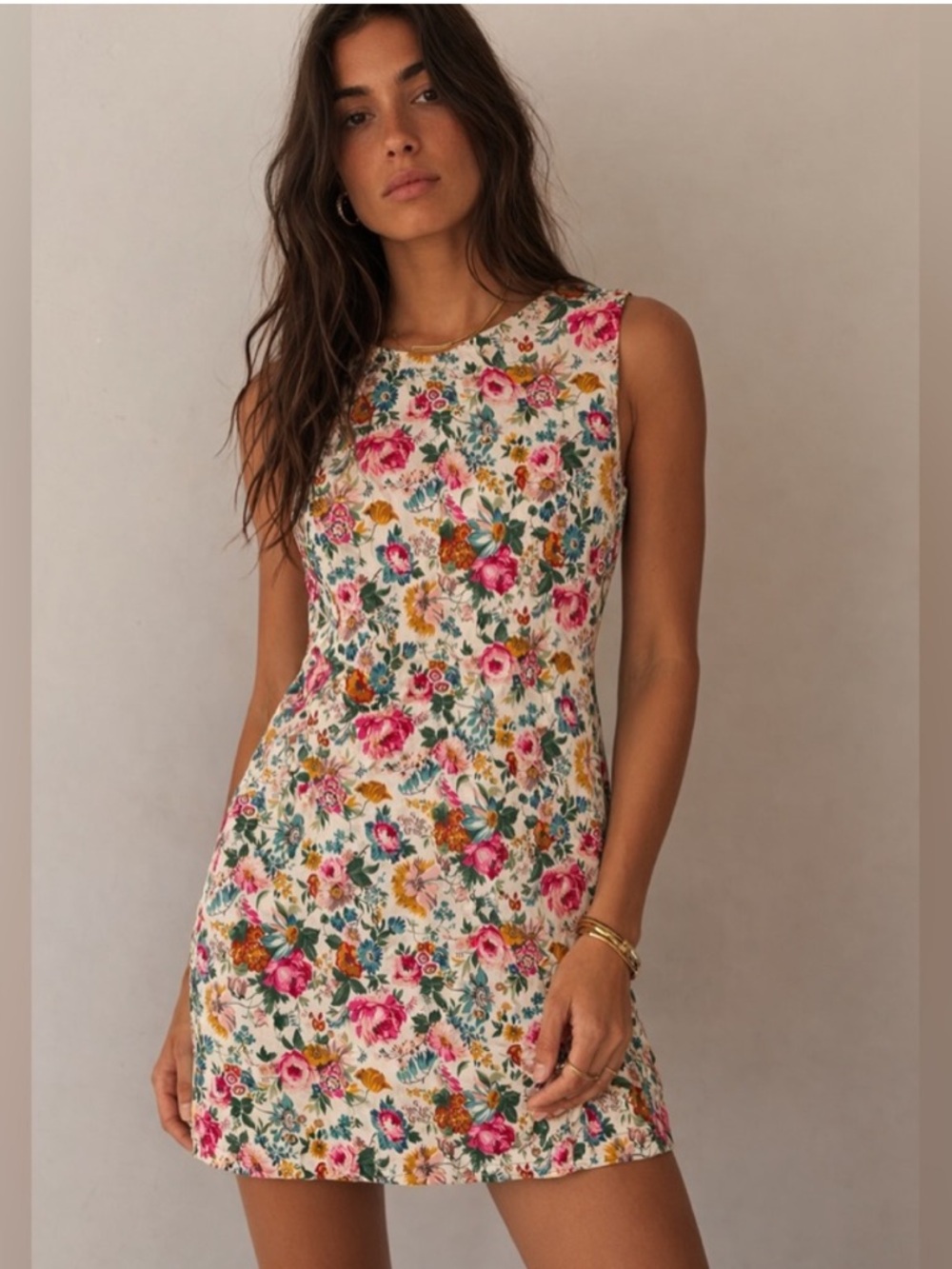 Doen Adele Floral Cotton Minidress in Liberty Rose Romance